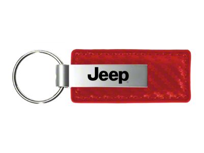 Jeep Leather Key Fob; Carbon Fiber