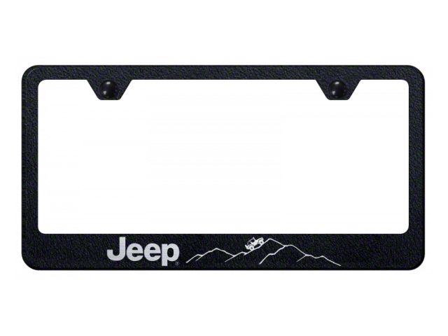 Jeep Mountain Stainless Steel License Plate Frame (Universal; Some Adaptation May Be Required)