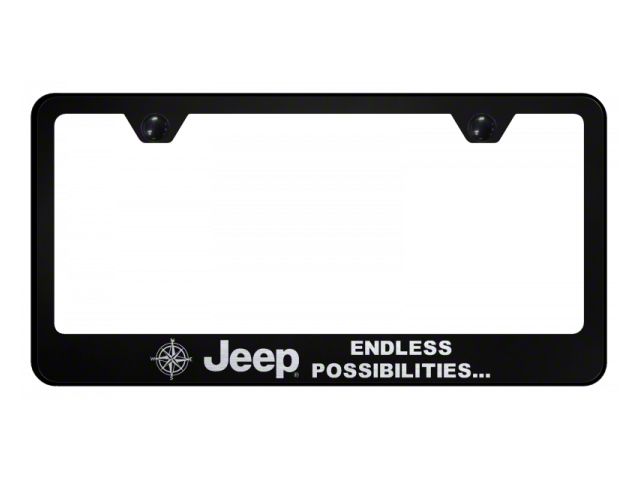 Jeep Endless Stainless Steel License Plate Frame (Universal; Some Adaptation May Be Required)