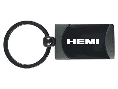 HEMI Two-Tone Rectangular Key Fob; Gunmetal