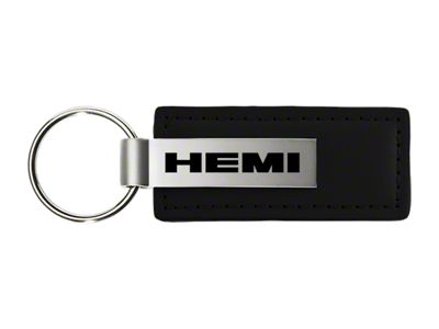 HEMI Black Leather Key Fob
