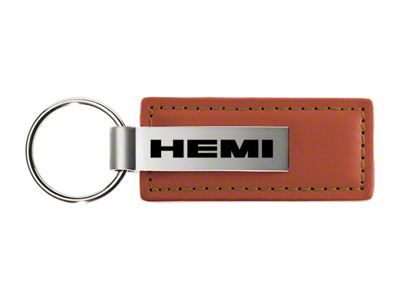 HEMI Brown Leather Key Fob