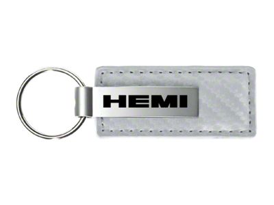 HEMI White Carbon Fiber Leather Key Fob