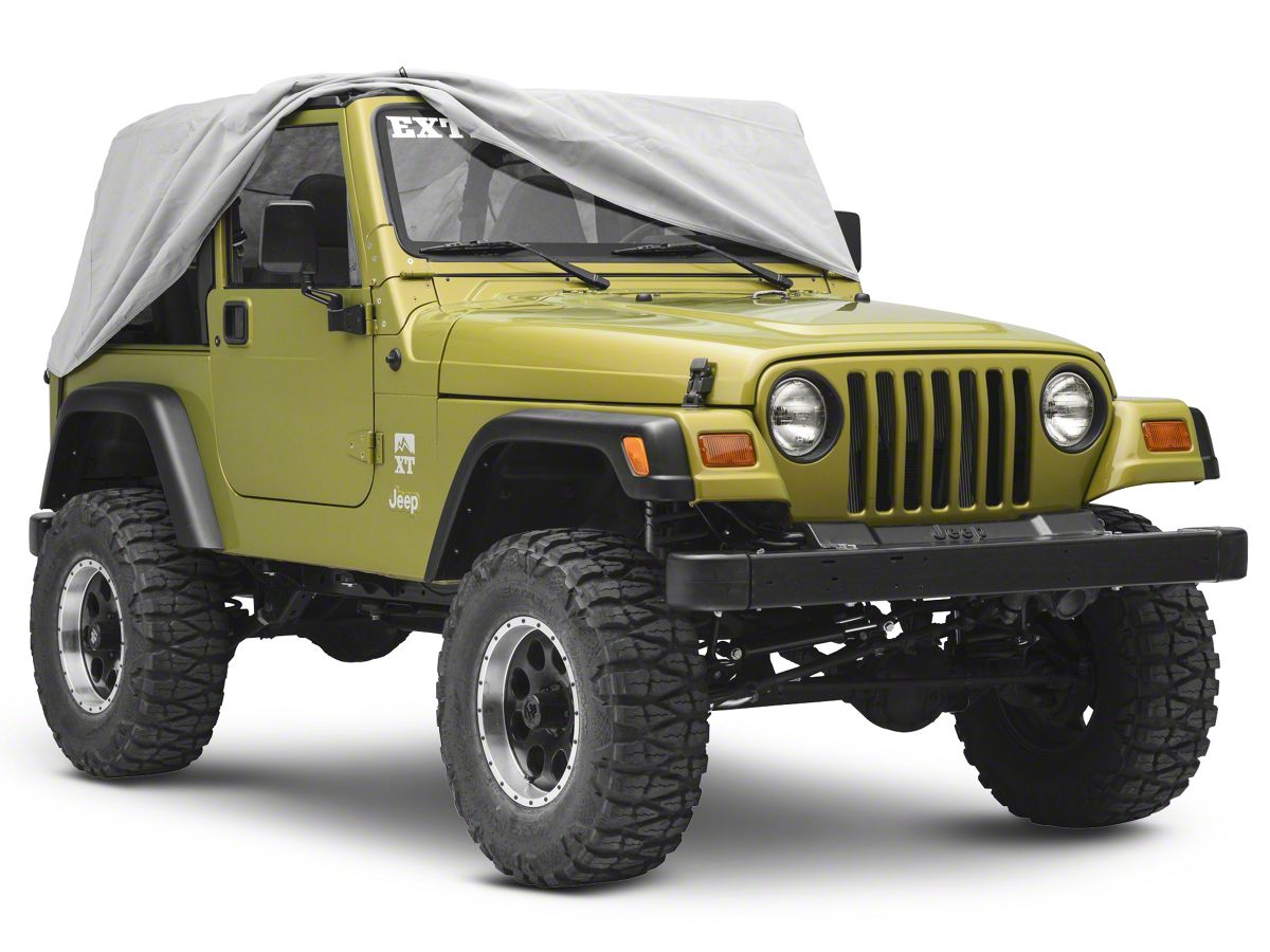 JeCar Waterproof Car Cover Indoor Outdoor All Weather Tail Cover UV Protection for 1997-2006 Jeep Wrangler TJ LJ Exterior Accessories 