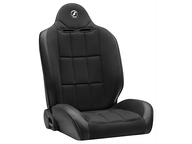 Corbeau Baja RS Suspension Seats with Double Locking Seat Brackets; Black Vinyl/Cloth (97-02 Jeep Wrangler TJ)