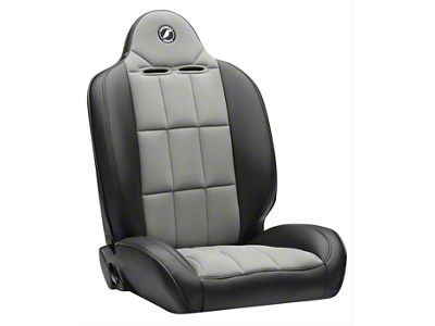 Corbeau Baja RS Suspension Seats with Double Locking Seat Brackets; Black Vinyl/Gray Cloth (15-18 Jeep Wrangler JK 4-Door)