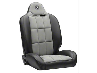 Corbeau Baja RS Suspension Seats with Double Locking Seat Brackets; Black Vinyl/Gray Cloth (03-06 Jeep Wrangler TJ)