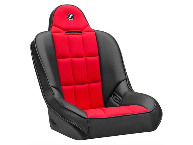 Corbeau Baja SS Suspension Seats with Double Locking Seat Brackets; Black Vinyl/Red Cloth (07-10 Jeep Wrangler JK 2-Door; 07-14 Jeep Wrangler JK 4-Door)