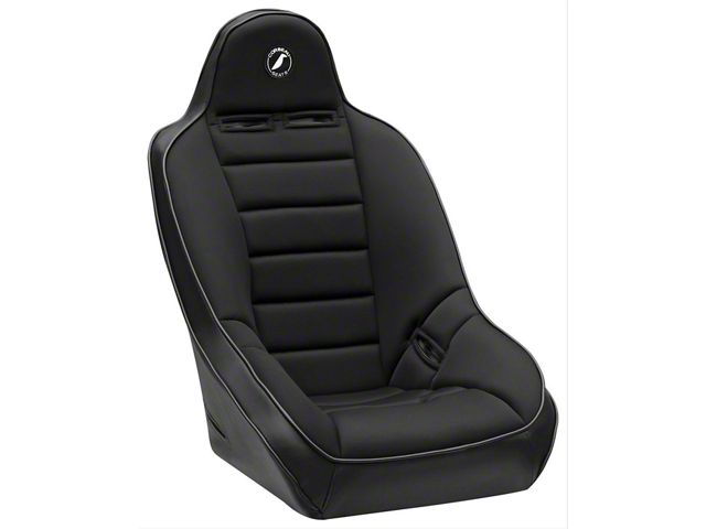 Corbeau Baja Ultra Wide Suspension Seats with Double Locking Seat Brackets; Black Vinyl/Cloth (15-18 Jeep Wrangler JK 4-Door)