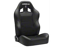 Corbeau Baja XRS Suspension Seats with Double Locking Seat Brackets; Black Vinyl/Cloth (03-06 Jeep Wrangler TJ)