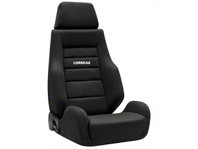 Corbeau GTS II Reclining Seats with Double Locking Seat Brackets; Black Cloth (05-15 Tacoma)