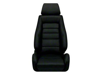 Corbeau GTS II Reclining Seats with Double Locking Seat Brackets; Black Leather (87-90 Jeep Wrangler YJ)