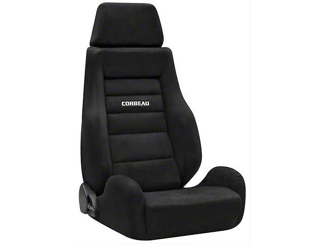 Corbeau GTS II Reclining Seats with Double Locking Seat Brackets; Black Leather/Suede (20-22 Jeep Gladiator JT)