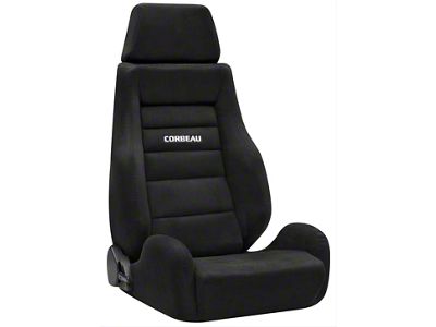 Corbeau GTS II Reclining Seats with Double Locking Seat Brackets; Black Suede (16-23 Tacoma)