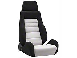Corbeau GTS II Reclining Seats with Double Locking Seat Brackets; Black/Gray Suede (79-93 Mustang)