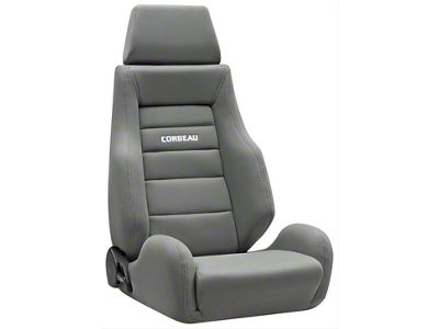 Corbeau GTS II Reclining Seats with Double Locking Seat Brackets; Gray Cloth (07-10 Jeep Wrangler JK 2-Door; 07-14 Jeep Wrangler JK 4-Door)