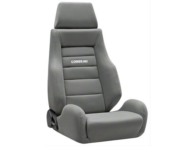 Corbeau GTS II Reclining Seats with Double Locking Seat Brackets; Gray Cloth (11-18 Jeep Wrangler JK 2-Door)