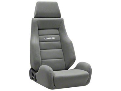 Corbeau GTS II Reclining Seats with Double Locking Seat Brackets; Gray Cloth (18-24 Jeep Wrangler JL)