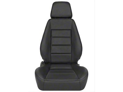 Corbeau Sport Reclining Seats with Double Locking Seat Brackets; Black Leather (15-18 Jeep Wrangler JK 4-Door)