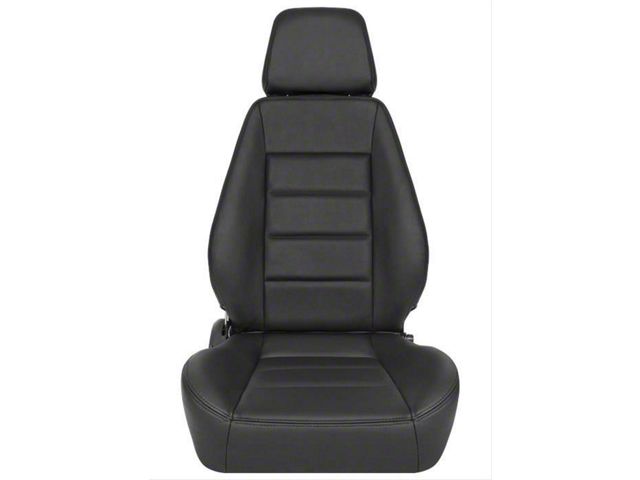Corbeau Sport Reclining Seats with Double Locking Seat Brackets; Black Leather (87-90 Jeep Wrangler YJ)