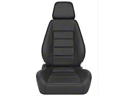 Corbeau Sport Reclining Seats with Double Locking Seat Brackets; Black Leather (18-23 Jeep Wrangler JL)