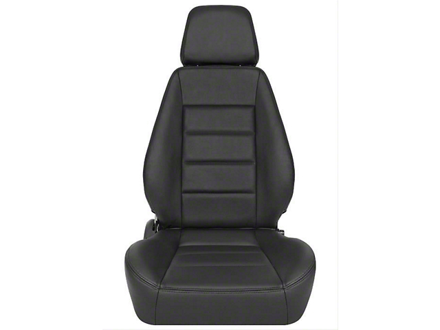 Corbeau Sport Reclining Seats with Double Locking Seat Brackets; Black Leather (18-23 Jeep Wrangler JL)