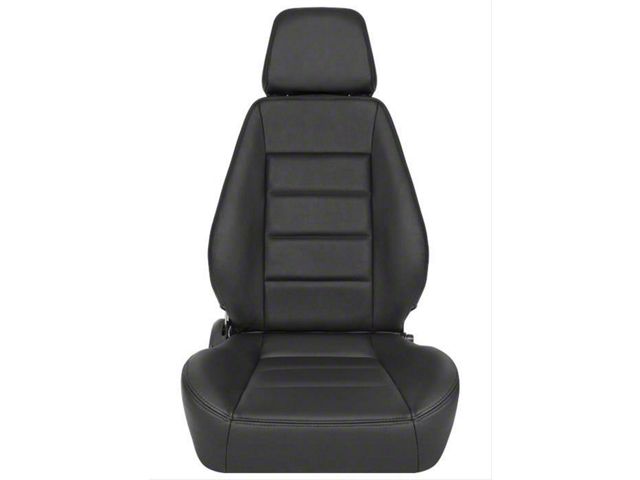 Corbeau Sport Reclining Seats with Double Locking Seat Brackets; Black Leather (18-24 Jeep Wrangler JL)
