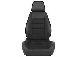 Corbeau Sport Reclining Seats with Double Locking Seat Brackets; Black Vinyl/Cloth (15-22 Mustang)