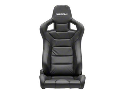 Corbeau Sportline RRS Reclining Seats with Double Locking Seat Brackets; Black Leather (07-10 Jeep Wrangler JK 2-Door; 07-14 Jeep Wrangler JK 4-Door)