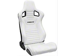 Corbeau Sportline RRS Reclining Seats with Double Locking Seat Brackets; White Vinyl/Black Stitch (99-04 Mustang)