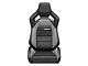 Corbeau Sportline RRX Reclining Seats with Double Locking Seat Brackets; Black Vinyl/Gray HD Vinyl (91-95 Jeep Wrangler YJ)