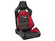 Corbeau Sportline RRX Reclining Seats with Double Locking Seat Brackets; Black Vinyl/Red HD Vinyl (15-18 Jeep Wrangler JK 4-Door)