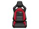 Corbeau Sportline RRX Reclining Seats with Double Locking Seat Brackets; Black Vinyl/Red HD Vinyl (07-10 Jeep Wrangler JK 2-Door; 07-14 Jeep Wrangler JK 4-Door)