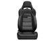 Corbeau Trailcat Reclining Seats with Double Locking Seat Brackets; Black Vinyl/Black HD Vinyl (87-90 Jeep Wrangler YJ)