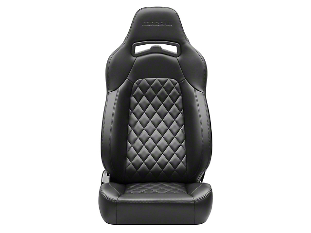 Corbeau Trailcat Reclining Seats with Double Locking Seat Brackets; Black Vinyl/Black Stitching (18-23 Jeep Wrangler JL)