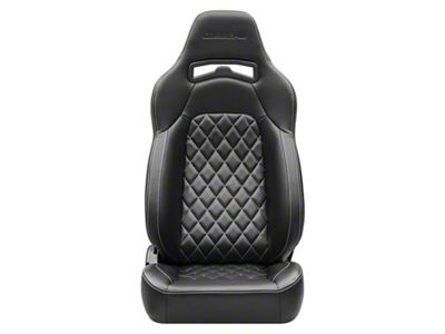 Corbeau Trailcat Reclining Seats with Double Locking Seat Brackets; Black Vinyl/White Stitching (18-24 Jeep Wrangler JL)