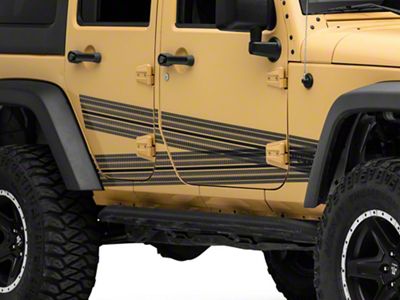 SEC10 Tire Tread Decal; Gloss Black (07-18 Jeep Wrangler JK 4-Door)