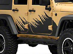 SEC10 Shredded Decal; Black (07-18 Jeep Wrangler JK 4-Door)