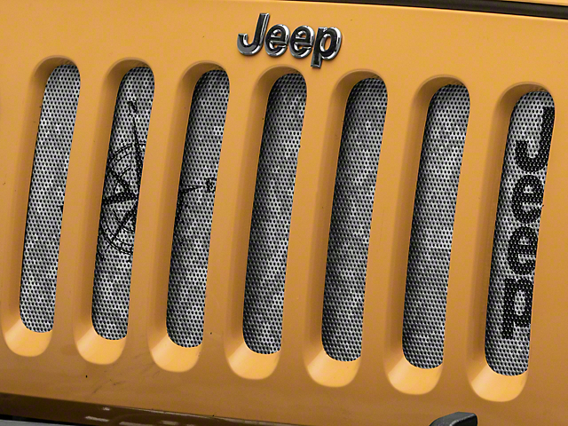 Officially Licensed Jeep Grille Insert; Tan Camo (07-18 Jeep Wrangler JK)