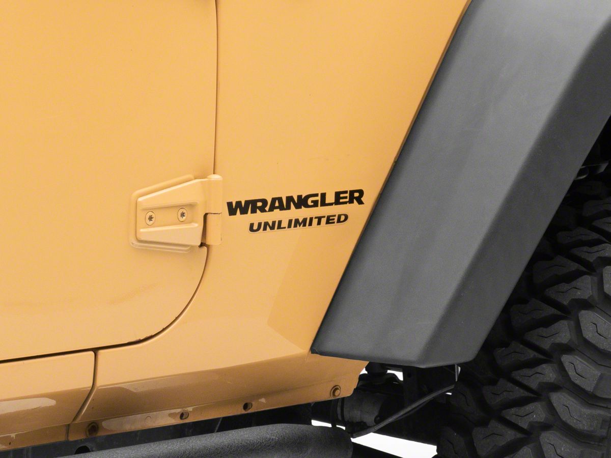 Officially Licensed Jeep Jeep Wrangler Wrangler Side Logo; Matte Black  J163325 (87-18 Jeep Wrangler YJ, TJ & JK) - Free Shipping