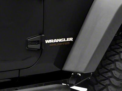 Jeep Licensed by RedRock Wrangler Side Logo; White (87-18 Jeep Wrangler YJ, TJ & JK)