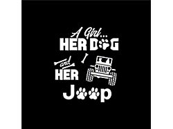 Girl, Her Dog and Jeep Spare Tire Cover; Black (66-18 Jeep CJ5, CJ7, Wrangler YJ, TJ & JK)