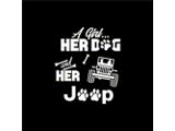Girl, Her Dog and Jeep Spare Tire Cover with Camera Port; Black (18-23 Jeep Wrangler JL)