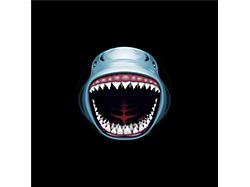 Great White Shark Spare Tire Cover with Camera Port; Black (21-24 Bronco)