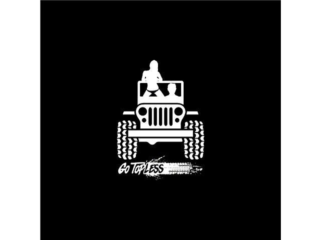 Jeep Go Topless Treads Spare Tire Cover; Black (66-18 Jeep CJ5, CJ7, Wrangler YJ, TJ & JK)