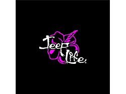 Jeep Life Hibiscus Spare Tire Cover; Black (66-18 Jeep CJ5, CJ7, Wrangler YJ, TJ & JK)