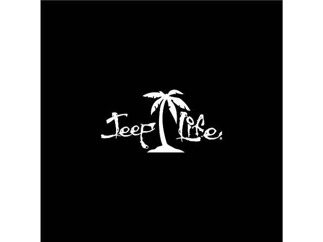Jeep Life Palm Tree Spare Tire Cover with Camera Port; Black (18-23 Jeep Wrangler JL)