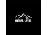 One Life Live It Mountains Spare Tire Cover with Camera Port; Black (18-26 Jeep Wrangler JL)