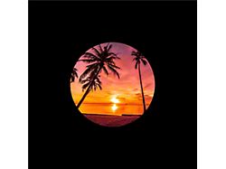 Tropical Beach Sunset Spare Tire Cover; Black; 32-Inch Tire Cover; Size Y (66-18 Jeep CJ5, CJ7, Wrangler YJ, TJ & JK)