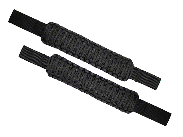 Fishbone Offroad ParaCord Head Rest Grab Handles; Black (Universal; Some Adaptation May Be Required)